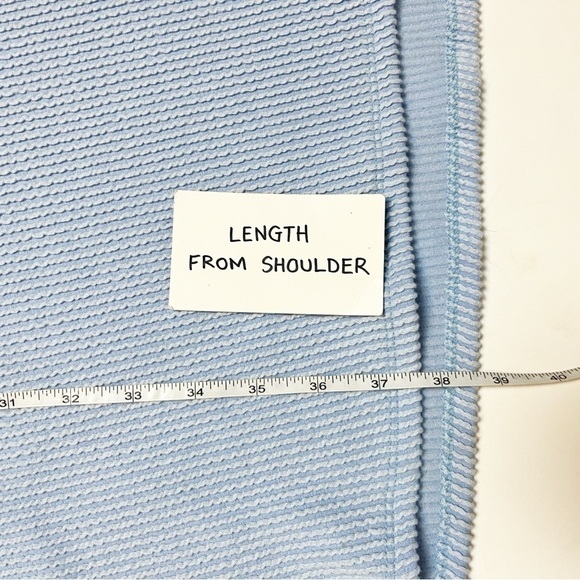 White Birch Ribbed Knit Dress 3X flutter sleeve pastel blue casual stretch comfy - Picture 10 of 12